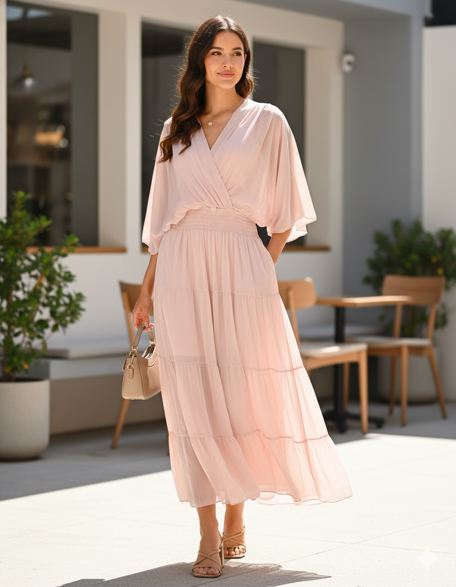 Vestido Seda Palo de Rosa