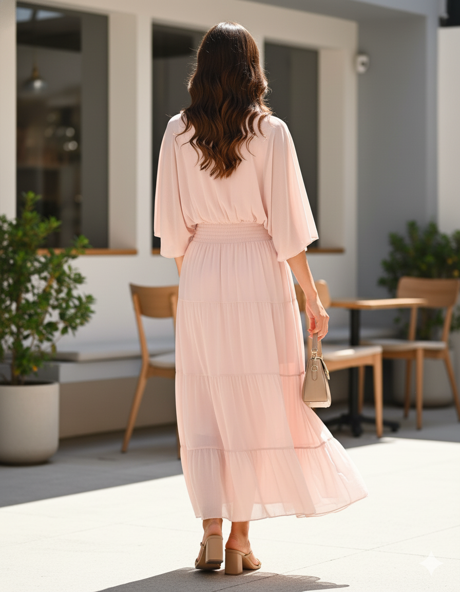 Vestido Seda Palo de Rosa