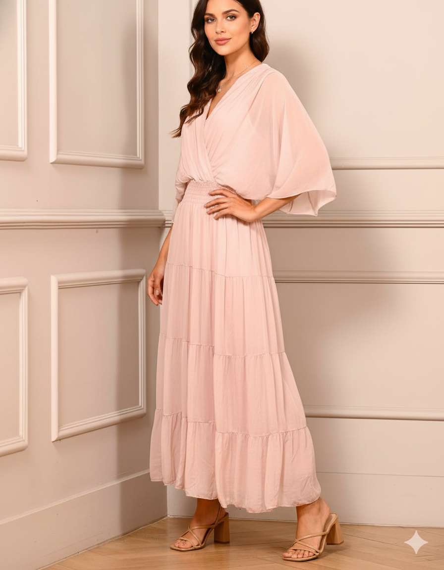 Vestido Seda Palo de Rosa