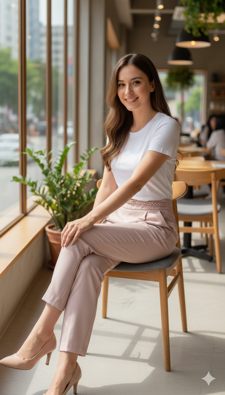 Pantalón Chalis con Cinturón Trensado