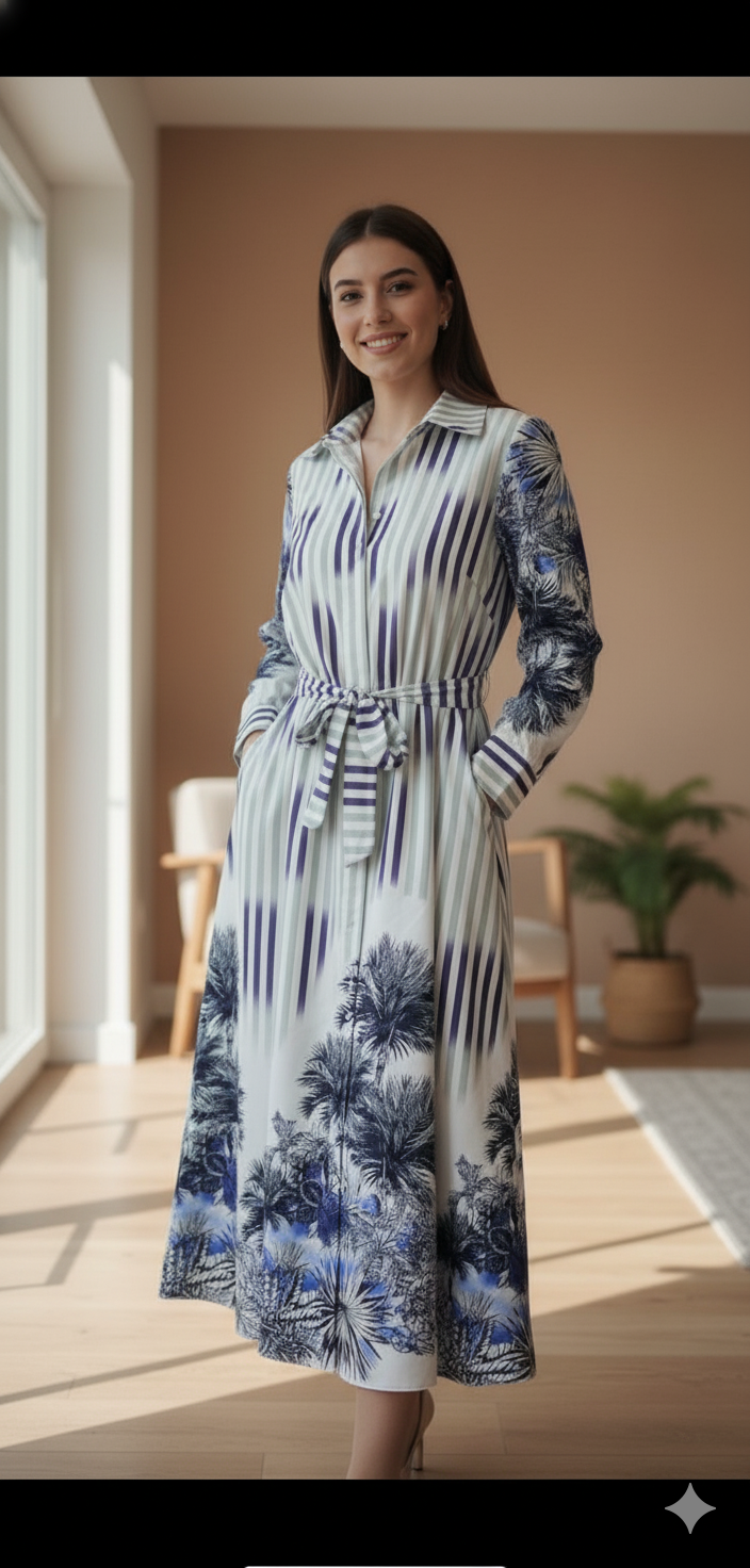 Vestido Chalis con Estampado Floral