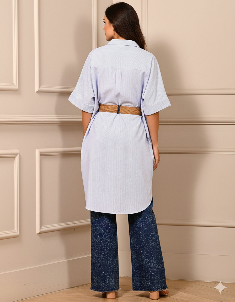 Camisera de Rayas Azul y Blancas