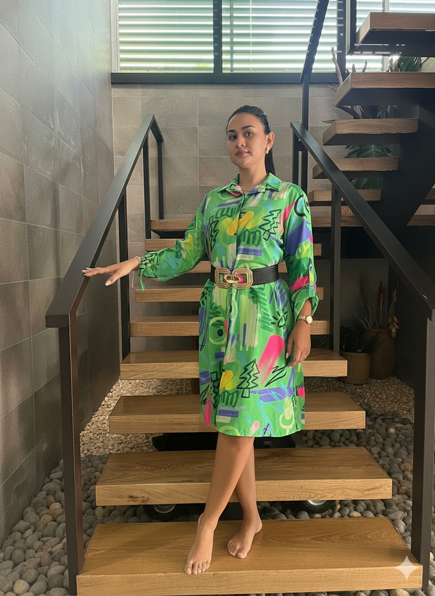 Vestidos tipo Blusones en Viscosa Estampados