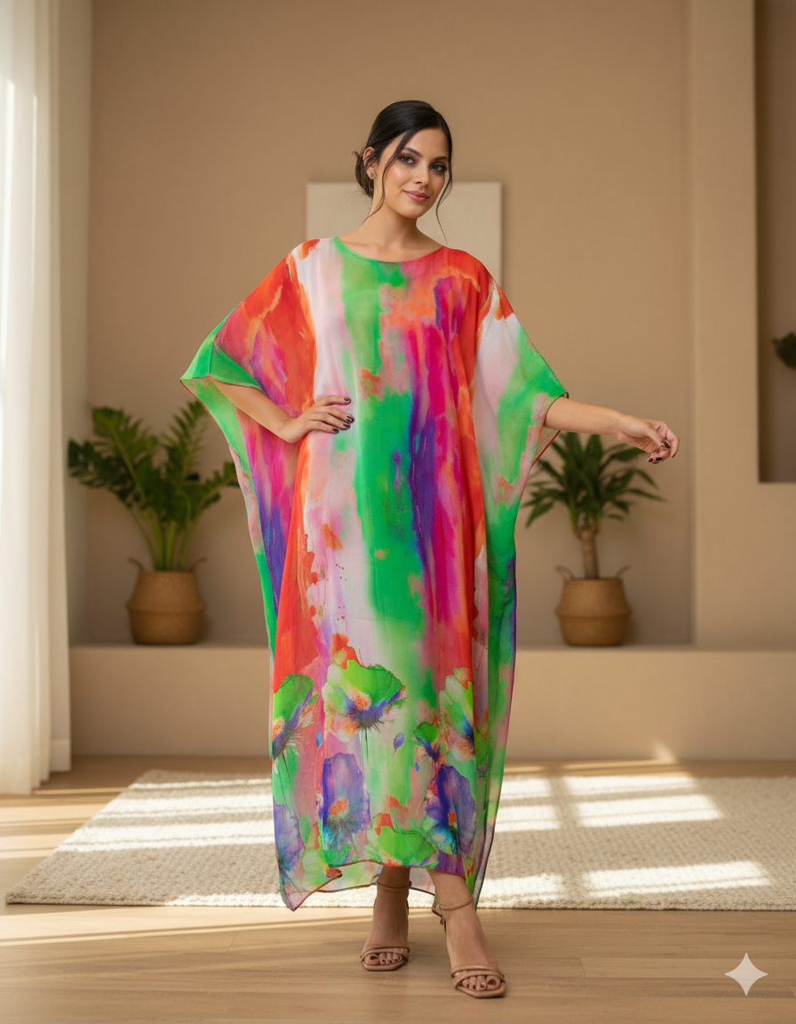 Vestido Seda Multicolor