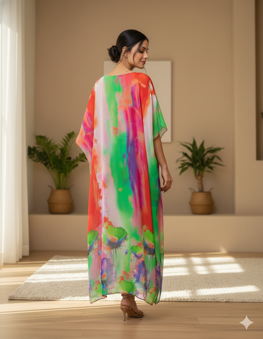 Vestido Seda Multicolor