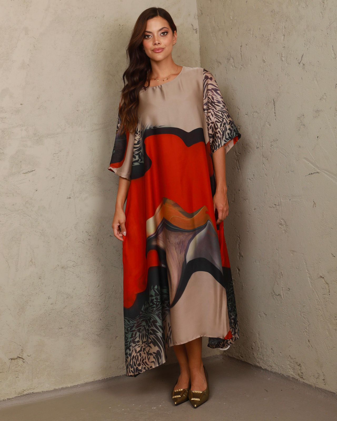 Vestido en Seda Italiana con Estampado