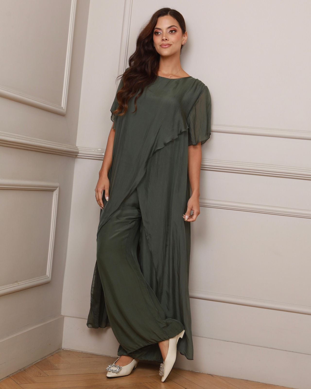 Set en Seda Italiana Blusón y Pantalón