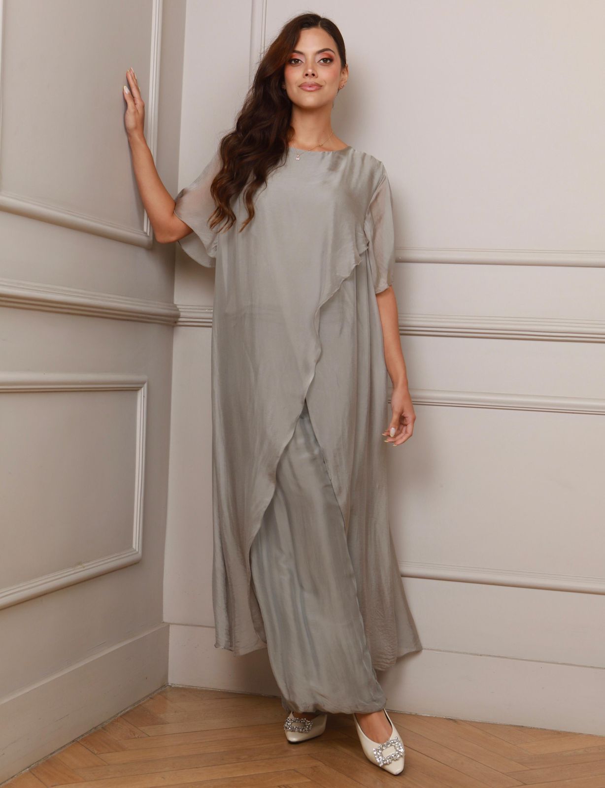 Set en Seda Italiana Blusón y Pantalón