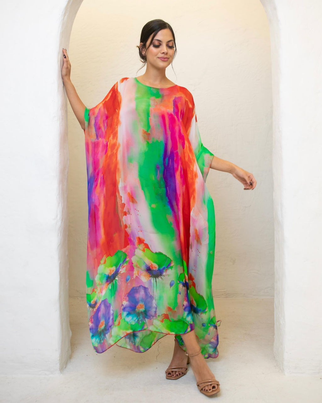 Vestido Seda Multicolor