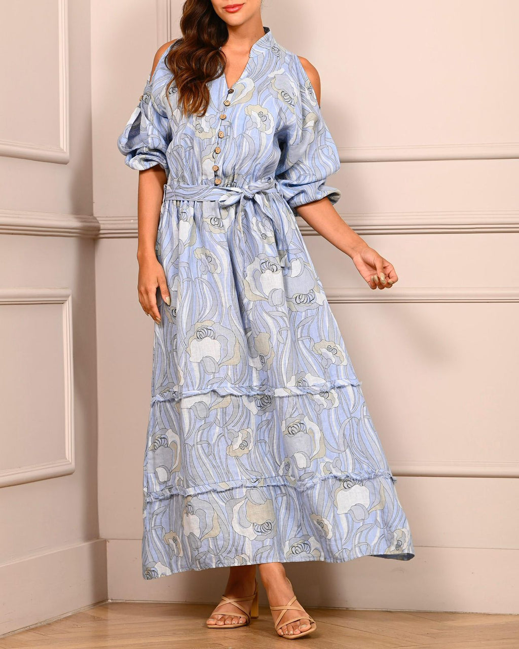 Vestidos Lino Estampados Suaves